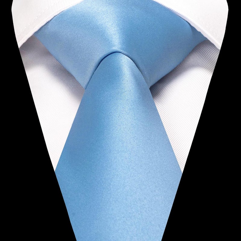 RBOCOTT Solid Color Tie and Pocket Square Hankerchief with Lapel Pin Set for Men - Image 3